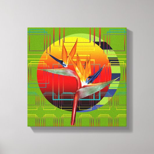 Leinwand 12 x 12 Bird of Paradise Geometric Sunset (Vorderseite)