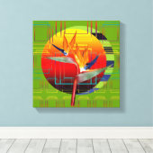 Leinwand 12 x 12 Bird of Paradise Geometric Sunset (Insitu (Holzboden))