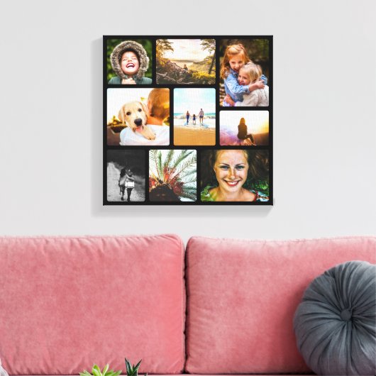 Leinwand 9 Fotomaterial Rounded Black Wall Piece (Insitu (Wohnzimmer))