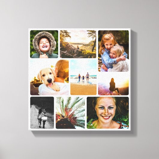 Leinwand 9 Fotovorlage gerundete weiße Wandelement (Vorderseite)