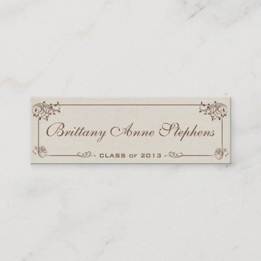 Leinwand Abschluss Namenskarte einfügen (Vorderseite)