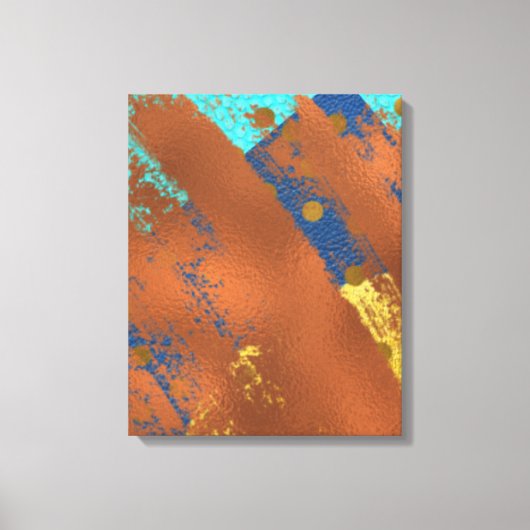 Leinwand Abstrakt Artwork Blue Copper Gold (Vorderseite)