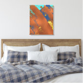 Leinwand Abstrakt Artwork Blue Copper Gold (Insitu (Schlafzimmer))
