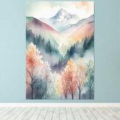 Leinwand | Abstrakte Bergbaumwand (Insitu (Holzboden))