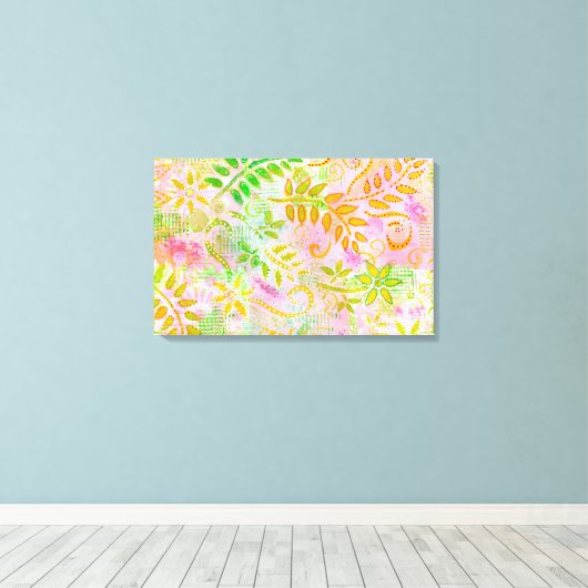 Leinwand abstrakter Blume und Blätter (Insitu (Holzboden))