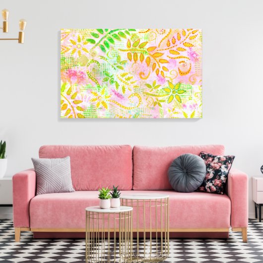 Leinwand abstrakter Blume und Blätter (Insitu (Wohnzimmer))