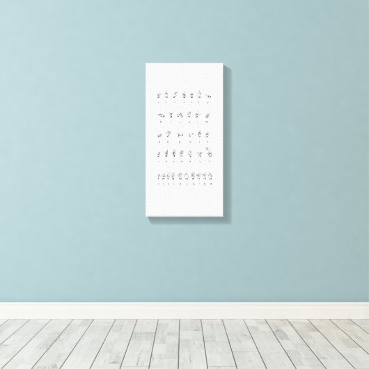 Leinwand American Sign Language Alphabet Numbers (Insitu (Holzboden))