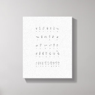 Leinwand Amerikanische Gebärdensprachalphabet Zahl