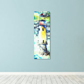 Leinwand Aquarellmalerei Leuchtturm - Original (Insitu (Holzboden))
