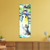 Leinwand Aquarellmalerei Leuchtturm - Original (Insitu (Wohnzimmer))