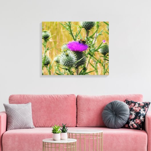 Leinwand Art Bee on Thistle (Insitu (Wohnzimmer))