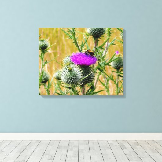 Leinwand Art Bee on Thistle (Insitu (Holzboden))