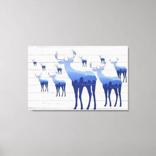 Leinwand Art-Blue-Deer-White-Wash-Karten (Vorderseite)