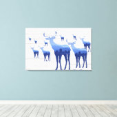 Leinwand Art-Blue-Deer-White-Wash-Karten (Insitu (Holzboden))