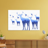 Leinwand Art-Blue-Deer-White-Wash-Karten (Insitu (Wohnzimmer))