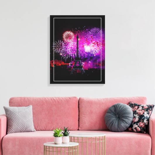Leinwand Art-Eiffel-Turm Feuerwerk (Insitu (Wohnzimmer))