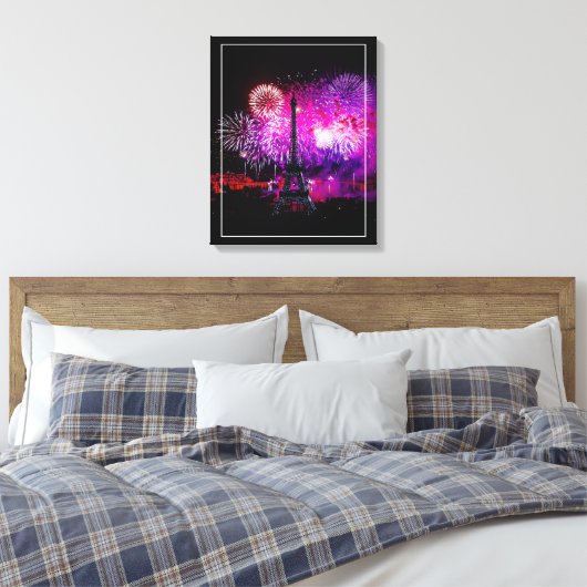 Leinwand Art-Eiffel-Turm Feuerwerk (Insitu (Schlafzimmer))