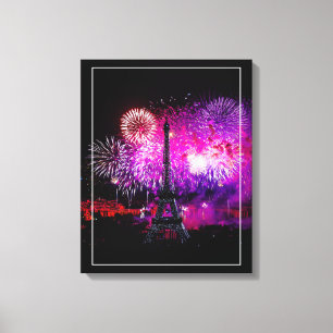Leinwand Art-Eiffel-Turm Feuerwerk