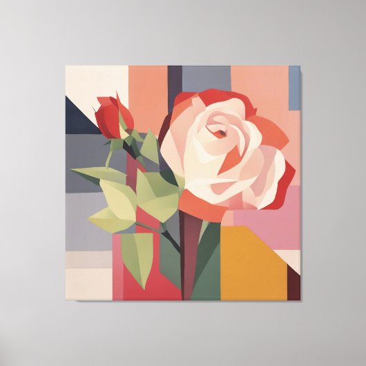 Leinwand Art, geometrische Rose (Vorderseite)
