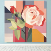 Leinwand Art, geometrische Rose (Insitu (Holzboden))