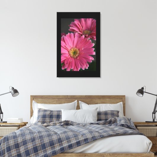 Leinwand Art-Pink Daisies (Insitu (Schlafzimmer))
