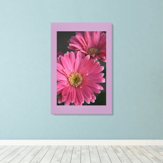 Leinwand Art-Pink Daisies (Insitu (Holzboden))