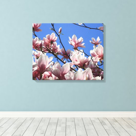 Leinwand Art-Pink Magnolia (Insitu (Holzboden))