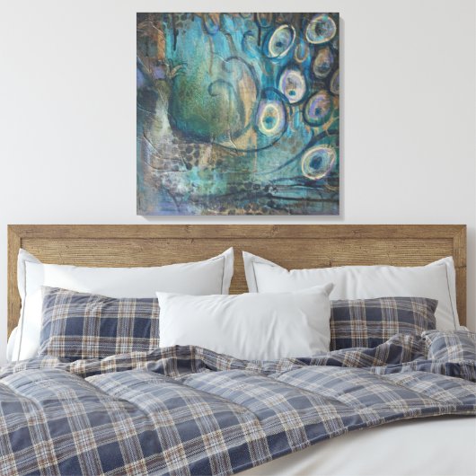 Leinwand Art Print Peacock (Insitu (Schlafzimmer))