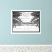 Leinwand Art Tropical Beach in B&W (Insitu (Holzboden))