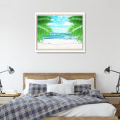 Leinwand Art-Tropical Beach in Sepia (Insitu (Schlafzimmer))