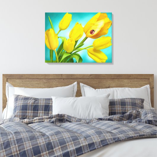 Leinwand Art-Yellow Tulips (Insitu (Schlafzimmer))
