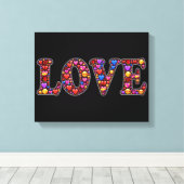 Leinwand aus Emoji-Liebe (Insitu (Holzboden))