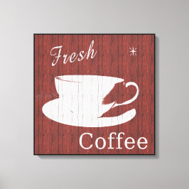 Leinwand aus gewittertem Holz - Rot