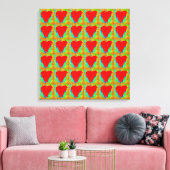 Leinwand aus roten Herzen (Insitu (Wohnzimmer))