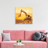 Leinwand Bagger Kunst - Sonnenuntergang Bauweise (Insitu (Wohnzimmer))