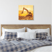 Leinwand Bagger Kunst - Sonnenuntergang Bauweise (Insitu (Schlafzimmer))