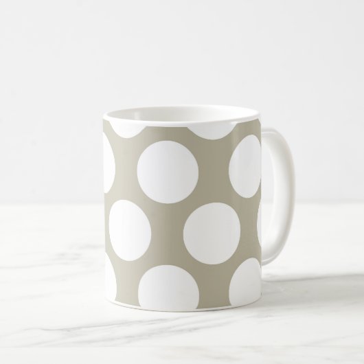 Leinwand-Beige-Punkt Kaffeetasse (VorderseiteRechts)