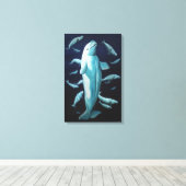 Leinwand Beluga Whales Kunstdrucken (Insitu (Holzboden))