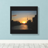 Leinwand Berlin Deutschland Skyline Night Fernseht (Insitu (Holzboden))