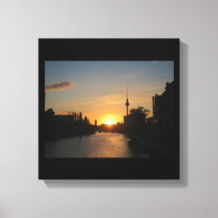 Leinwand Berlin Deutschland Skyline Night Fernseht