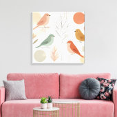 Leinwand Birds Mauer - Farbenfrohe Natur (Insitu (Wohnzimmer))