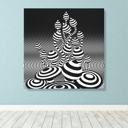 Leinwand Black & White Magic Pilze 1m². (Insitu (Holzboden))