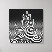 Leinwand Black & White Magic Pilze 1m².
