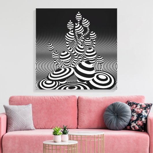 Leinwand Black & White Magic Pilze 1m². (Insitu (Wohnzimmer))