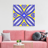 Leinwand Blau-Gelb-Spanische Fliesen (Insitu (Wohnzimmer))