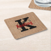 Leinwand-Blick-Monogramm-Papier-Untersetzer Rechteckiger Pappuntersetzer (angewinkelt)