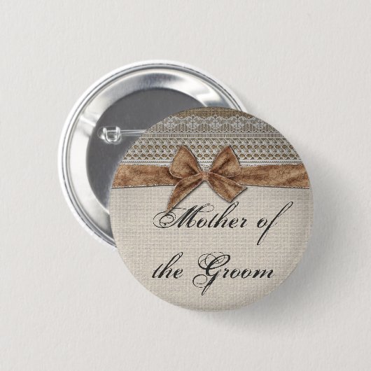 Leinwand-Bogen-Spitze-rustikale Land-Mutter des Button (Vorne & Hinten)