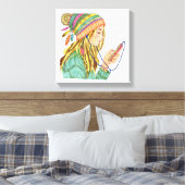 Leinwand Boho Hat Girl (Insitu (Schlafzimmer))