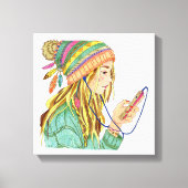 Leinwand Boho Hat Girl (Vorderseite)