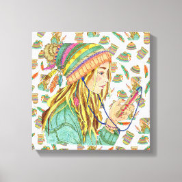 Leinwand Boho Hat Girl Theme